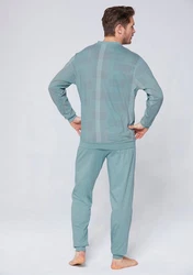 Normann Schlafanzug Hellblau/Hellgrün/Grün/Türkis