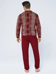 Normann Schlafanzug Bordeaux/Rot/Dunkelrot/Braun