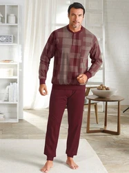 Normann Schlafanzug Bordeaux/Rot/Dunkelrot/Braun