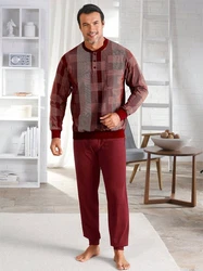 Normann Schlafanzug Bordeaux/Rot/Dunkelrot/Braun