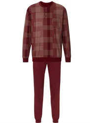 Normann Schlafanzug Bordeaux/Rot/Dunkelrot/Braun