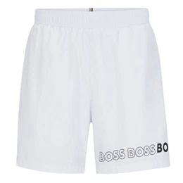 Badeshorts Dolphin mit umlaufendem Markenschriftzug auf dem linken Bein