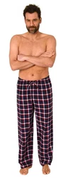 Normann Pyjama Herren Flanell Schlafanzug Hose Rosa/Rot/Dunkelrot/Dunkelblau/Lila