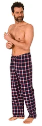 Normann Pyjama Herren Flanell Schlafanzug Hose Rosa/Rot/Dunkelrot/Dunkelblau/Lila