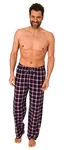 Normann Pyjama Herren Flanell Schlafanzug Hose Rosa/Rot/Dunkelrot/Dunkelblau/Lila