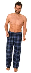 Normann Pyjama Herren Flanell Schlafanzug Hose Blau/Dunkelblau/Hellblau