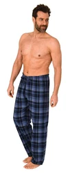 Normann Pyjama Herren Flanell Schlafanzug Hose Blau/Dunkelblau/Hellblau