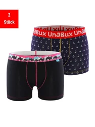 UnaBux Retro Pants Boxer Briefs CAMEL CARAVANE / RUPERT Rosa/Rot/Dunkelblau