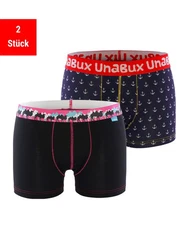 UnaBux Retro Pants Boxer Briefs CAMEL CARAVANE / RUPERT Rosa/Rot/Dunkelblau
