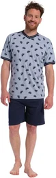 Schlafanzug Herren Shorty Pyjama (2 tlg) Krebse allover