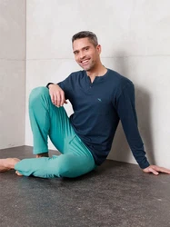 Witt Schlafanzug Schlafanzug-Shirt Dunkelblau/Blau/Hellblau
