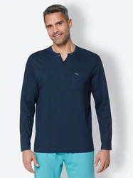 Witt Schlafanzug Schlafanzug-Shirt Dunkelblau/Blau/Hellblau