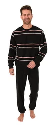 Normann Pyjama Herren Frottee Schlafanzug Mischfarben/Schwarz/Dunkelrot/Dunkelblau/Bordeaux
