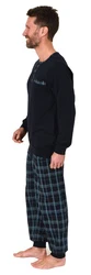 Normann Pyjama Herren Schlafanzug mit Bündchen und Hose Dunkelblau/Blau/Lila/Hellblau