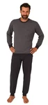 Normann Pyjama Herren Langarm Schlafanzug Dunkelgrau/Grau/Dunkelblau/Schwarz