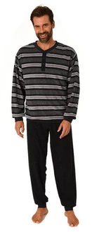 Normann Pyjama Frottee Schlafanzug langarm mit Bündchen Schwarz/Grau/Dunkelblau/Grün/Rot Normann Pyjama Frottee Schlafanzug langarm mit Bündchen Schwarz/Grau/Dunkelblau/Grün/Rot