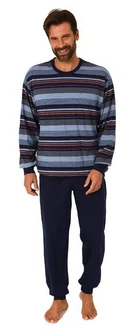 Normann Pyjama Herren langarm Schlafanzug in Streifenoptik Mischfarben/Rot/Lila/Blau Normann Pyjama Herren langarm Schlafanzug in Streifenoptik Mischfarben/Rot/Lila/Blau