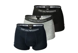 Emporio Armani Herren Boxer Shorts Vorteilspack Mens Knit Trunk Marine/Grau/Schwarz