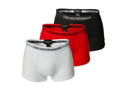 Emporio Armani Herren Boxer Shorts Vorteilspack Mens Knit Trunk Wei/Rot/Schwarz