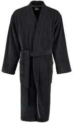 Caw Herrenbademantel Kimono 828 Dunkelgrau/Schwarz/Grau