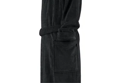 Caw Herrenbademantel Kimono 828 Dunkelgrau/Schwarz/Grau