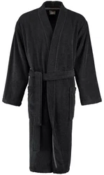 Caw Herrenbademantel Kimono 828 Dunkelgrau/Schwarz/Grau