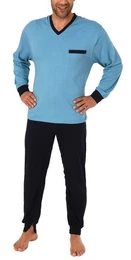 Pyjama Herren Pflegeoverall langarm mit Reissverschluss an Hose + Rcken