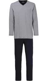 Pyjama Pure Cotton Herren Schlafanzug mit gestreiftem Oberteil aus reiner Baumwolle