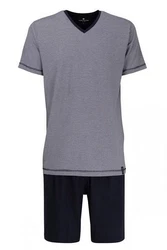 TOM TAILOR Pyjama Shorty Grau/Dunkelblau/Hellgrau/Dunkelgrau