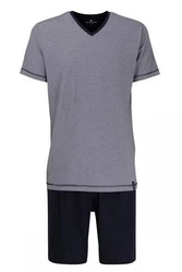 TOM TAILOR Pyjama Shorty Grau/Dunkelblau/Hellgrau/Dunkelgrau