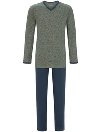 Pyjama Herren Langarm 'Modern Style' 2541204, Olivgrn