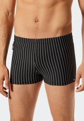 Schiesser Badeshorts Schwarz/Creme/Grau