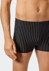 Schiesser Badeshorts Schwarz/Creme/Grau