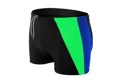Aquarti Badehose Kurz mit Seitlichem Streifen Mischfarben/Grün/Blau/Schwarz