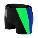 Aquarti Badehose Kurz mit Seitlichem Streifen Mischfarben/Grün/Blau/Schwarz