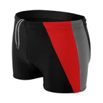 Aquarti Badehose Kurz mit Seitlichem Streifen Rot/Schwarz/Dunkelrot