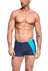 Aquarti Badehose Kurz mit Seitlichem Streifen Dunkelblau/Lila