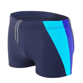 Aquarti Badehose Kurz mit Seitlichem Streifen Dunkelblau/Lila