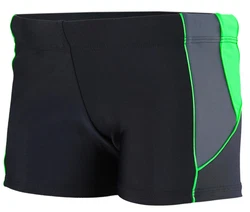 Aquarti Herren Badehose Kurz mit Kontrastpaspel Grün/Dunkelgrün