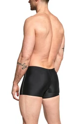 Aquarti Herren Badehose Kurz mit Kontrastpaspel Schwarz/Grau