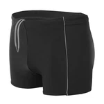 Aquarti Herren Badehose Kurz mit Kontrastpaspel Schwarz/Grau