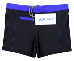 Aquarti Herren Badehose Kurz mit Kontrastpaspel Blau/Schwarz/Lila/Dunkelblau