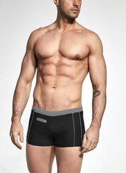 Aquarti Herren Badehose Kurz mit Kontrastpaspel Schwarz/Grau/Dunkelgrau