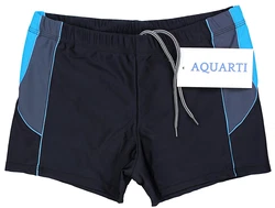 Aquarti Herren Badehose Kurz mit Kontrastpaspel Dunkelblau/Türkis/Schwarz/Blau