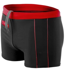 Aquarti Herren Badehose Kurz mit Kontrastpaspel Rot/Dunkelrot
