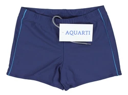 Aquarti Herren Badehose Kurz mit Kontrastpaspel Dunkelblau/Blau