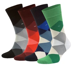 Komfortsocken Weich und Locker, Bunte Socken (Box, 4-Paar, 41-45 EU Gre) Freizeitsocken, Bambussocken