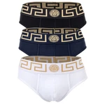 Versace Herren Slip TOPEKA (3er Pack) Dunkelblau/Lila/Weiß/Gold/Gelb/Blau/Braun