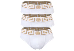 Versace Herren Slip TOPEKA (3er Pack) Weiß/Gold/Orange/Beige/Creme/Lila/Gelb/Braun
