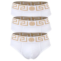 Versace Herren Slip TOPEKA (3er Pack) Weiß/Gold/Orange/Beige/Creme/Lila/Gelb/Braun